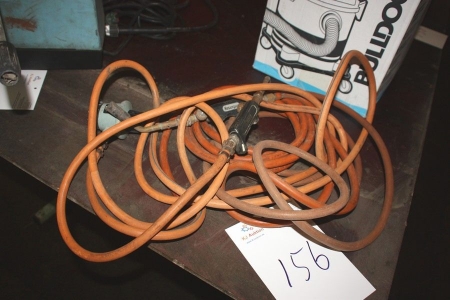 2 oxygen and gas hoses with burner