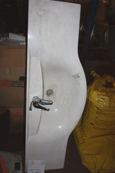 Used sink with tap, length approx. 1400 mm