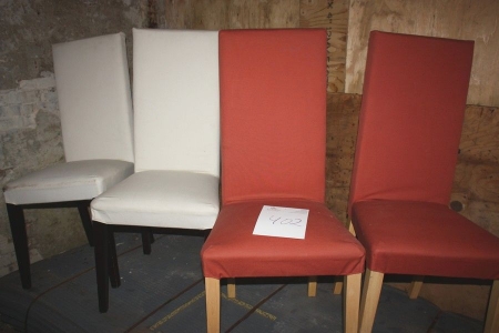 4 chairs with fabric upholstery