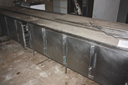 Stainless steel refrigerating desk, L 400 x D 71 x H 95