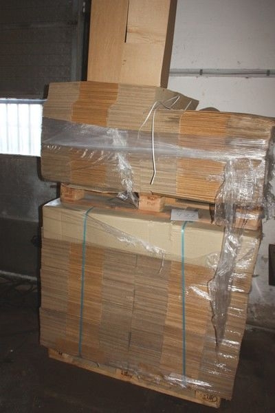 Papkasser på palle ”NYE” L59 B39 H23 – ca. 520 stk.