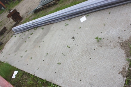Catwalk, aluminum, length approx. 6000 mm, width approx. 2450 mm