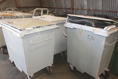 3 bins on wheels (content must be collected)