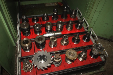 Tool cabinet containing cutting tools (inserts and centers)