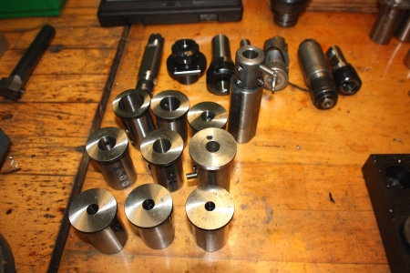 Collet chucks for lathe + compensatory cartridges for thread + reduction collets