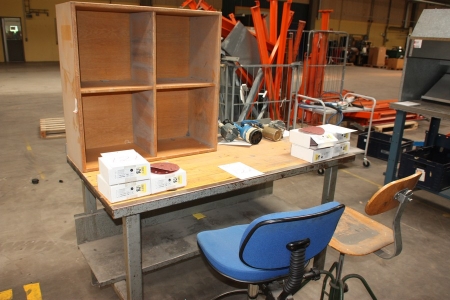 Work Bench, 1500 x 800 mm + rack + 2 chairs