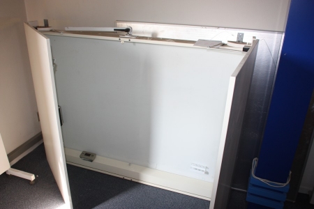 Whiteboard with doors, white, approx. 1580 x 1000 mm