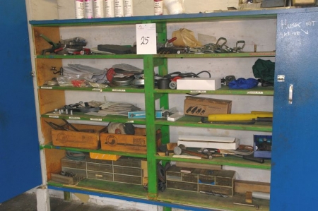Content in cabinet: various cutting tools + drills + Tools + Electric parts