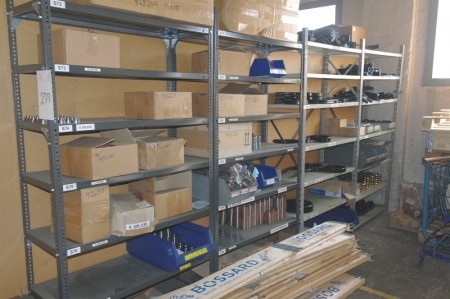 4 span steel shelving, without content