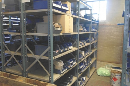 6 span steel shelving, without content