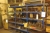 Steel Shelving with drills + various jigs, etc.