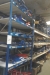 2 span pallet rack, 12 beams + steel shelving, without content