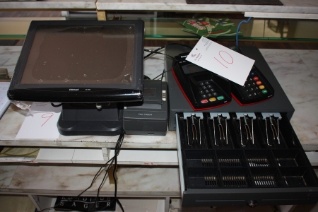 Kasseterminal, Uniwell AX-3000 + kontantkasse + bonprinter, CHD TH 200