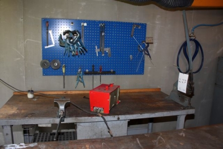 Vice bench + tool panel + Mubea section shear + tool panel with content