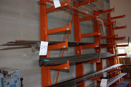 Various flat iron and thread in cantilever rack