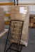 5 brochure stands on wheels, silver, on pallet