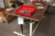 Electrical elevating table + trolley + rack with content