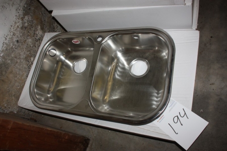 Stainless steel sink, Eico 2 B, c. 830 x 490 mm (outside)