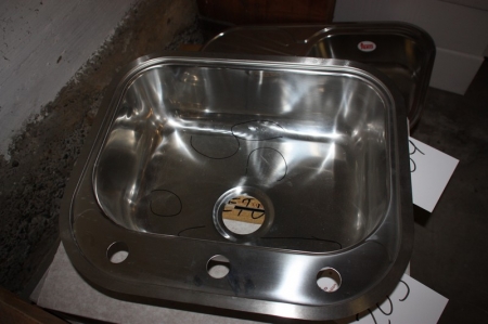 Stainless steel sink, Eico Orlando L 3 Flush. External dimensions: 575 x 505 mm. Depth: 190 mm. Archive photo