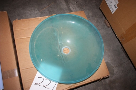 Glass bowl without overflow, round, blue transparent, ø approx. 480 mm