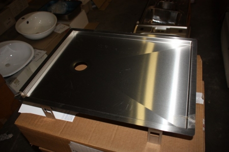 Drain pan without splashback, with drain, Regina / Eico NR 1346, Elica Square L 520 D, approx. 560x440 mm