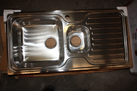 Stainless steel sink with drainer, Teka, ca. 1000x500 mm