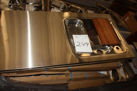 Stainless steel sink, Stala Oy, outside dimensions approx. 1200x620 mm