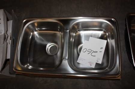 Stainless steel sink, stainless steel exterior dimensions approx. 790x470 mm