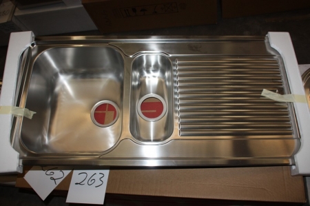 Stainless steel sink, Stala Oy, AV-41-35, outside dimensions approx. 1000x500 mm