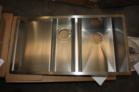 Stainless steel sink, exterior dimensions approx. 900x470 mm