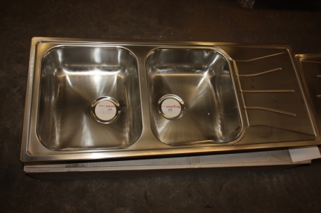 Stainless steel sink, Reginox Diplomat 30 KGOKG, outside dimensions approx. 1160x500 mm
