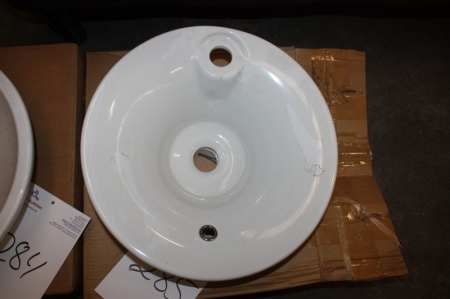 Wash basin, ceramic, white, round, ø approx. 410 mm