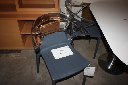 4 x dining chair, Milan, plastic, gray