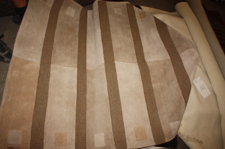 Håndlavet indisk tæppe, design Agra, farve beige, 100 % uld. Dimension ca. 140 x 200 mm