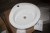 Håndvask, keramisk, hvid. Eico Rondo 8008. Ca. 540x480 mm. Montering på bord. Arkivfoto