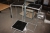 3 x iron table with plate 450x450 mm, 2 high and 1 low table