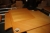 Skrivebord, brugt, manuel højdejusterbar. Dimension ca. 2300 x 900 mm. Løse plader