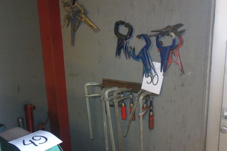 Welding pliers + clamps on wall