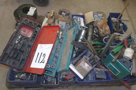Pallet with various Tools + consumables, etc.