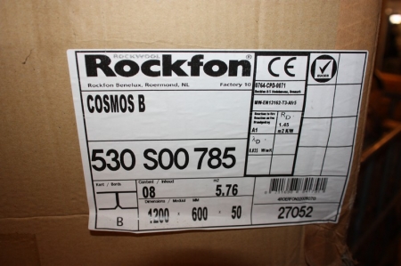 Box containing noise suppression panels, Rockfon Cosmos B