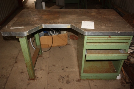 Work table, approx. 1500x800 mm + drawer