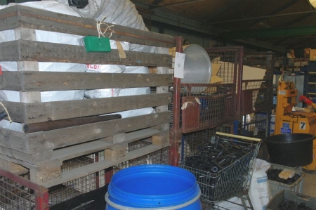 8 cages pallets containing various plastic moldings