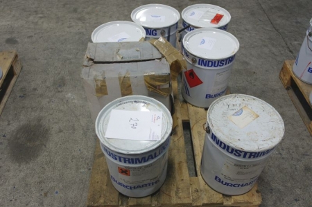 Pallet with industrial painting Burchoterm enamel M 2005 + M 0616 Ral. 1027