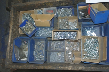 2 pallets with screws + bolts + nuts etc.