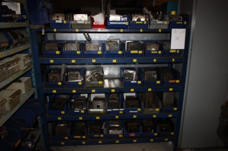 Steel rack with 5 shelves including content: Various tools for plastic molding
