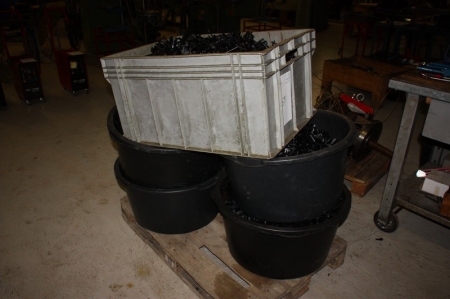 Pallet with plastic components for seeders