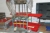 1 span pallet racking with 4 beams + various machien spare parts