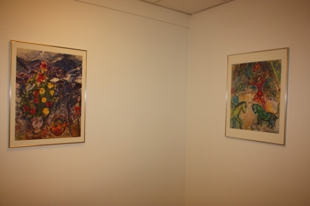 2 pictures in glass / aluminum frame (Marc Chagal)