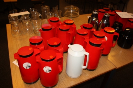 Approx. 13 thermoses, Rotpunkt, red + thermos, Tiger, white