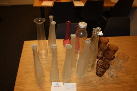 Diverse vaser + glas til fyrfadslys